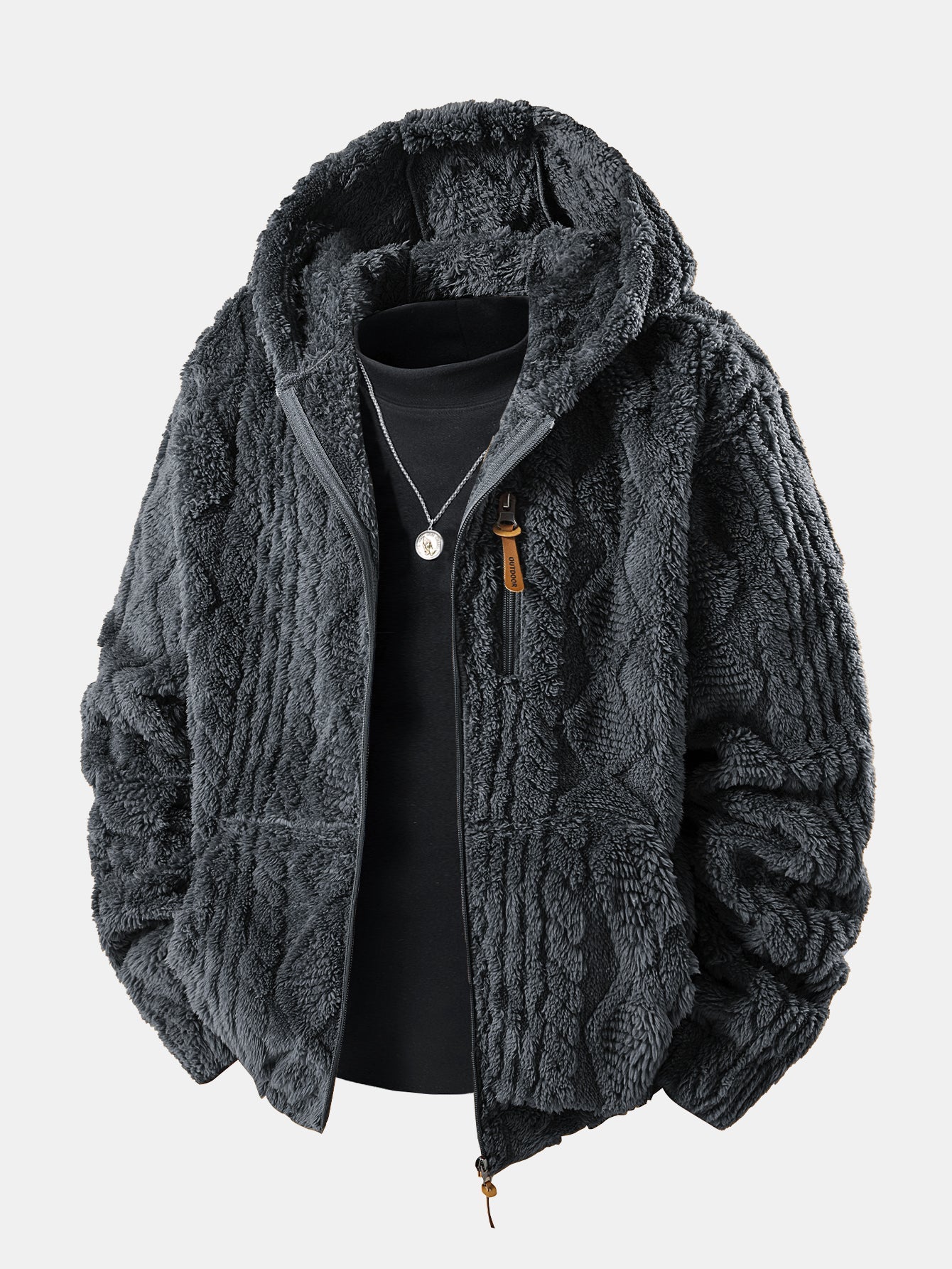 Sudadera con capucha de jacquard geométrico