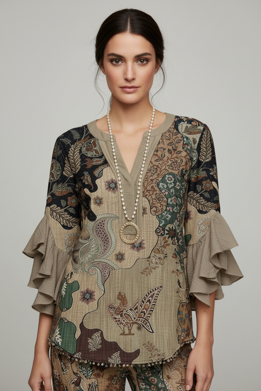 Blusa elegante con estampados