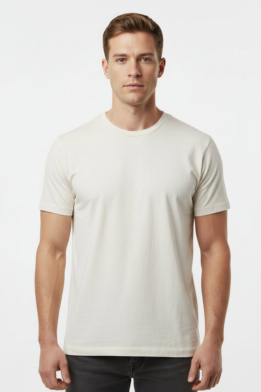 La camiseta de algodón orgánico en blanco vintage